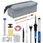 60W Adjustable Temperature Soldering Iron Kit, 5 Tips, Dial Control, Portable Repair Set