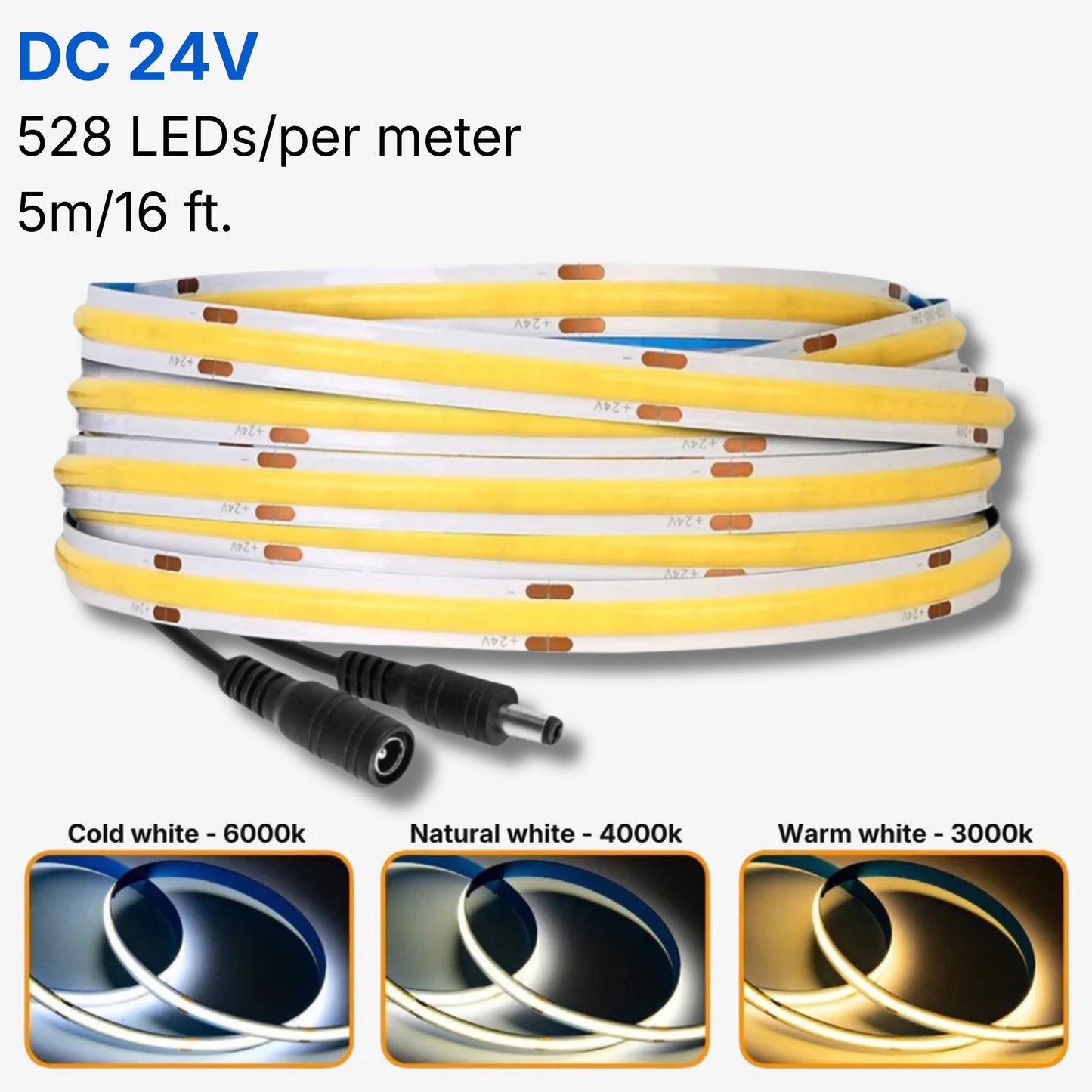 FCOB LED Strip Light – Smooth Dot-Free Lighting For Cabinets, Ceilings and Shelves