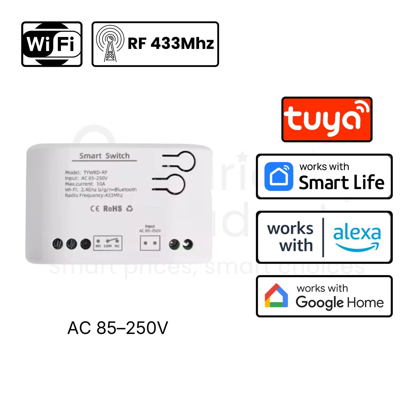 CH1 Wi-Fi/RF Smart Dry Contact Relay – Control Gates & Doors Remotely