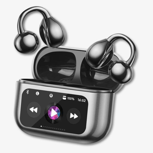 M100 Wireless Clip-On Sports Earbuds – 50H Playtime, Touchscreen, IPX7 Waterproof, Secure Fit for Running