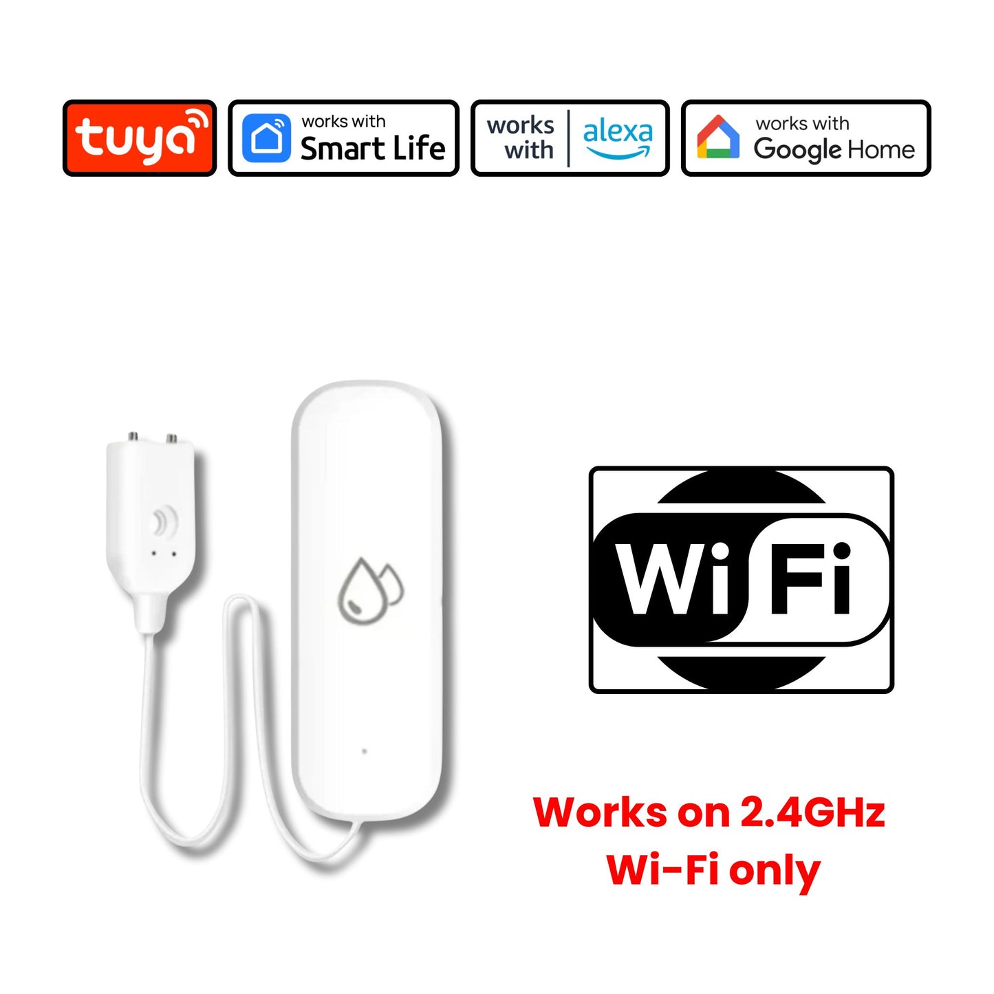 Wi-Fi/ZigBee Smart Water Leak Sensor – Stop Leaks Before They Spread