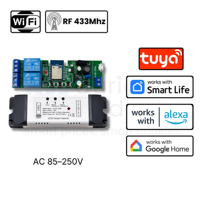 2CH Wi-Fi/RF Smart Dry Contact Relay – Control Two Gates and Systems Remotely