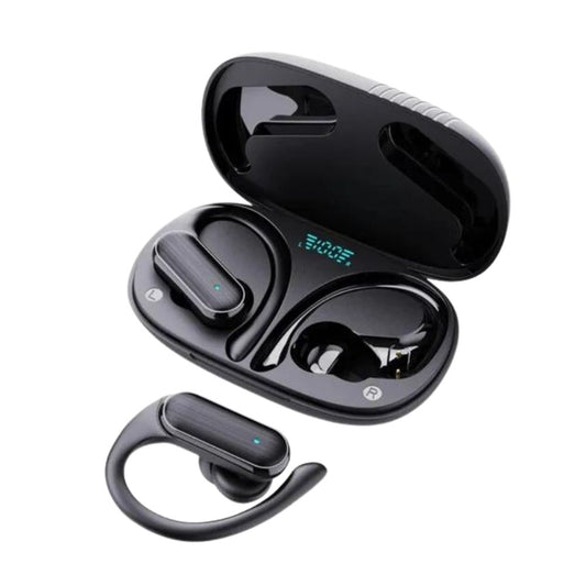 A520 Wireless Bluetooth Hook Earbuds, 30h Playtime, 9D Sound & LED Display for Active Lifestyles